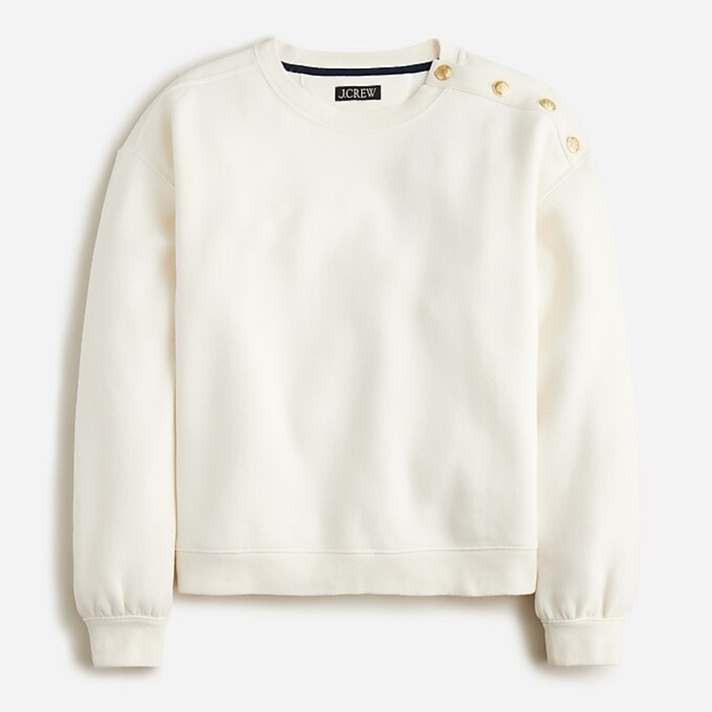 J. Crew Heritage Fleece Button-Detail Sweater